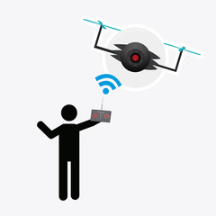 drone illustrator over white color background