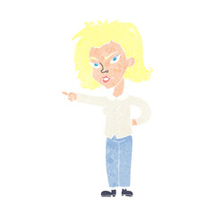cartoon woman pointing