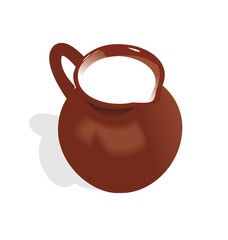 Illustration of jug with milk