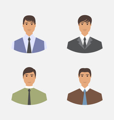 Fototapeta premium Avatar set front portrait office manager for web design 