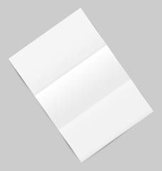 Empty paper sheet with shadows, isolated on gray background