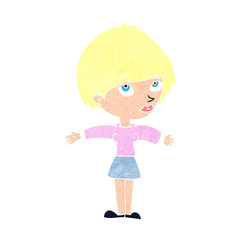 cartoon woman with open arms