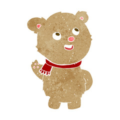 cartoon cute teddy bear with scarf