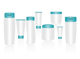 Cosmetic container templates for designers. Editable