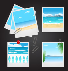 Set photo frames with beaches