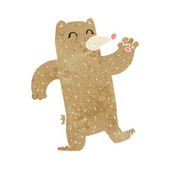 cartoon waving bear