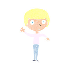 cartoon waving boy