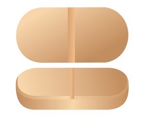 Realistic illustration of pill is isolated on white background