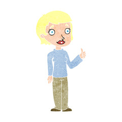 cartoon woman giving thumbs up symbol