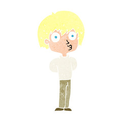 cartoon impressed boy