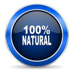 natural icon 100 percent natural sign