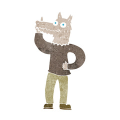 cartoon werewolf with idea