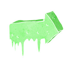 cartoon slimy pointing arrow