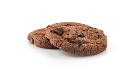 soft dark chocolate brownie cookies on white