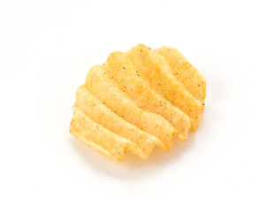 potato chips on white background