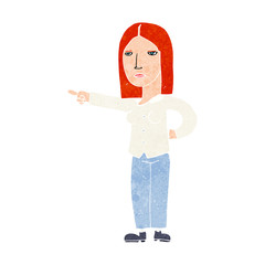 cartoon woman pointing