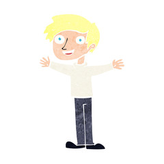 cartoon enthusiastic man