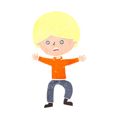 cartoon boy panicking