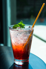 strawberry soda - soft focus with film filter