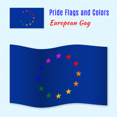 European gay pride flag with correct color scheme