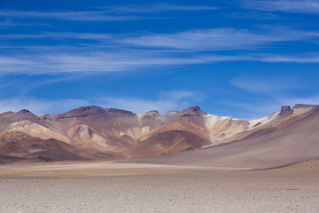 Fototapeta na wymiar Atacama Mountain with blue sky in Eduardo Avaroa Park