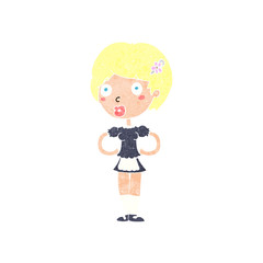 cartoon woman in french maid outfit