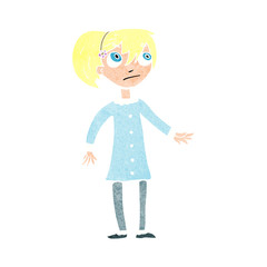 cartoon worried girl