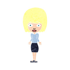 cartoon woman shrugging shoulders