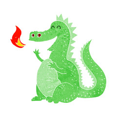 cartoon fire breathing dragon