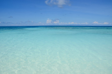 blue sky with sea and beach