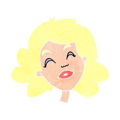 cartoon happy female face