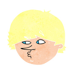 cartoon suspicious man