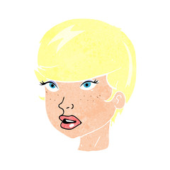 cartoon pretty female face