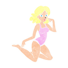 cartoon woman in lingerie