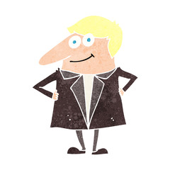 cartoon happy man in suit