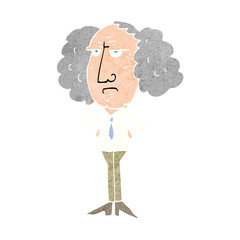 cartoon big hair lecturer man