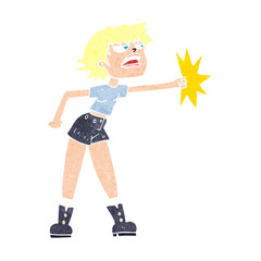 cartoon woman punching