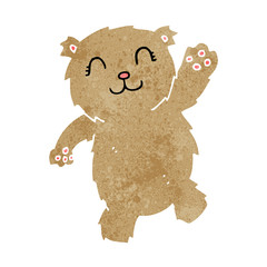 cartoon waving teddy bear