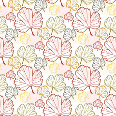 Seamless pattern with leaves