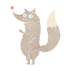 cartoon waving wolf
