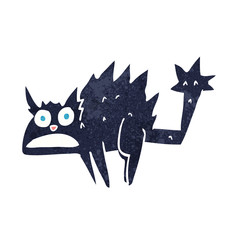 cartoon frightened black cat