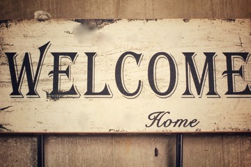 Welcome signboard in vintage