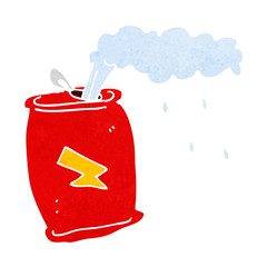 cartoon fizzing soda can