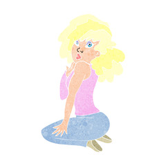 cartoon woman posing