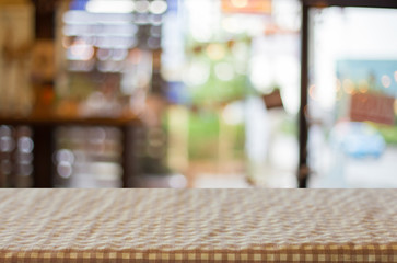 checkered table cloth on empty table for Your photomontage or pr