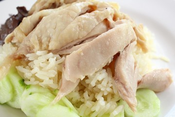 Rice steamed with chicken