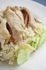 Rice steamed with chicken
