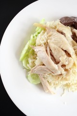 Rice steamed with chicken