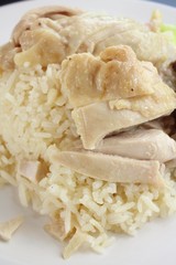 Rice steamed with chicken