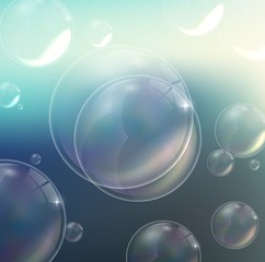 Bubbles background in the water. Vector